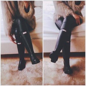Matte Black Hunter Rainboots